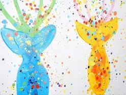 Olieverfschilderij Hert Ii Handgeschilderd-Vente-unique New