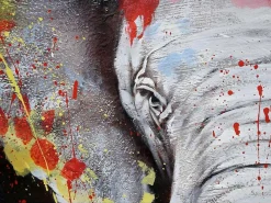 Olieverfschilderij Olifant Mcw-H25 Handgeschilderd, 150X100Cm-Vente-unique