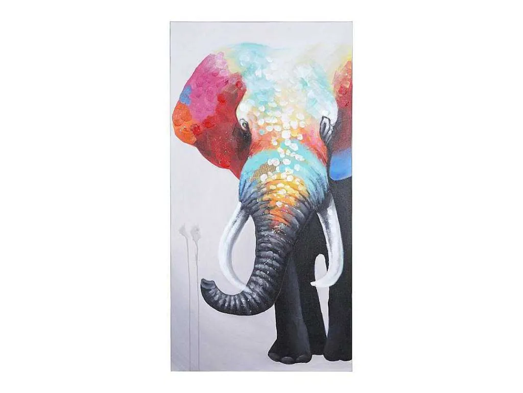 Olieverfschilderij Olifant Ii Handgeschilderd-Vente-unique Clearance
