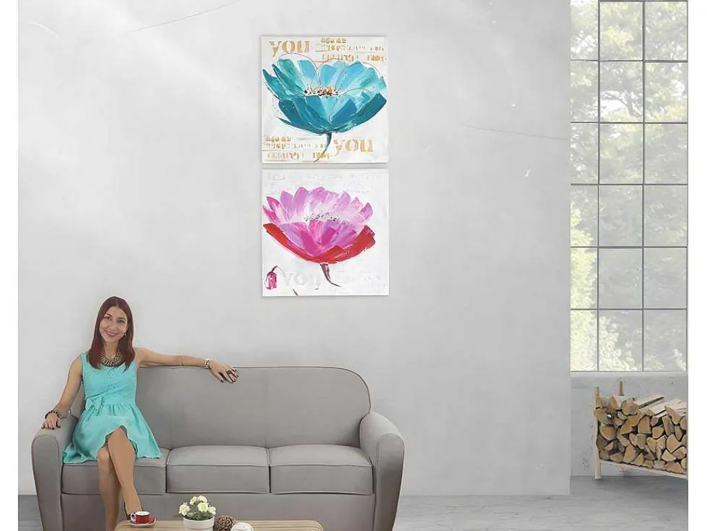 Olieverfschilderij Orchidee Handgeschilderd-Vente-unique Clearance