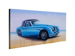 Olieverfschilderij Vintage Auto Handgeschilderd-Vente-unique New