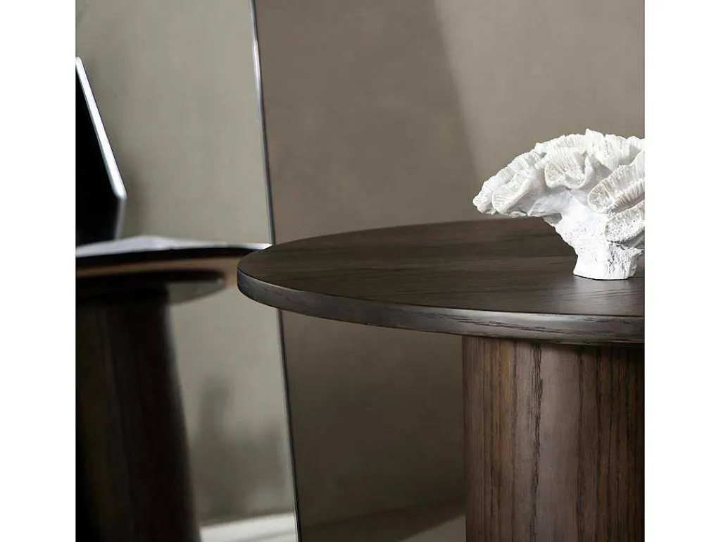Olivia Salontafel O80Cm Bruin.-Vente-unique Clearance