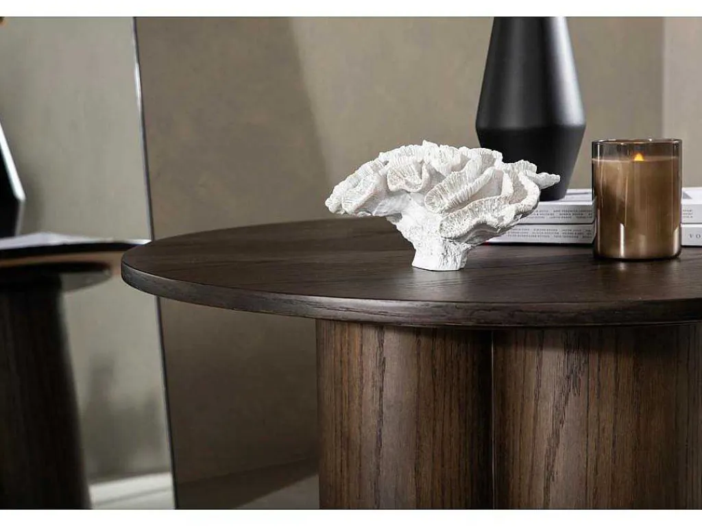 Olivia Salontafel O80Cm Bruin.-Vente-unique Clearance