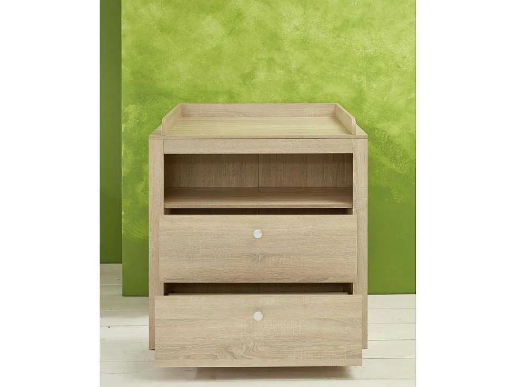 Olja Commode Met 2 Lades En 1 Plank, Eiken Decor.-Vente-unique Online