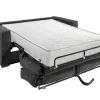 Omkeerbare Driezits-Express-Slaapbank Van Antracietkleurig Ribfluweel - Bed 140 Cm - Matras 22 Cm Loreto-Vente-unique Best