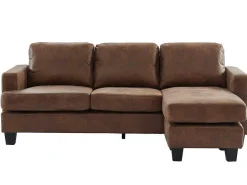 Omkeerbare Hoekbank Ethan Van Microvezel Met Lived-In Leereffect-Vente-unique Hot