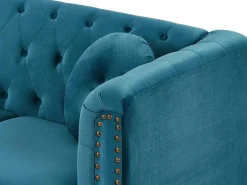 Omkeerbare Hoekbank Van Blauwgroen Velours Turner-Vente-unique Online