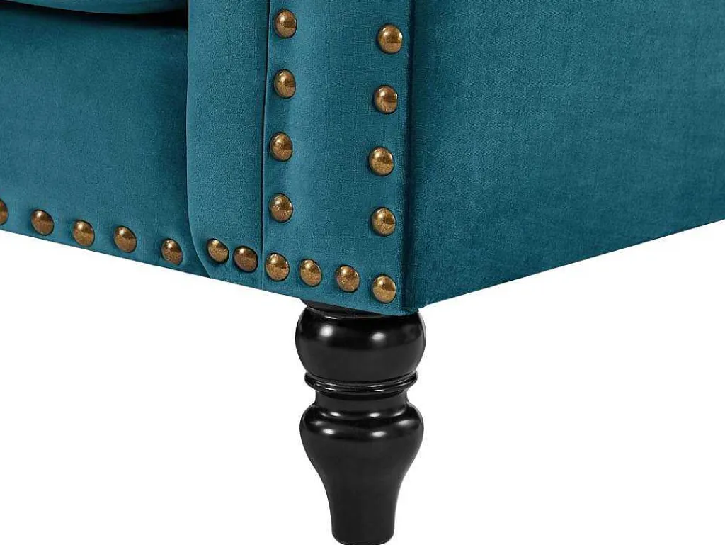 Omkeerbare Hoekbank Van Blauwgroen Velours Turner-Vente-unique Online