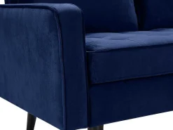Omkeerbare Hoekbank Van Fluweel Fleuet - Donkerblauw-Vente-unique Outlet