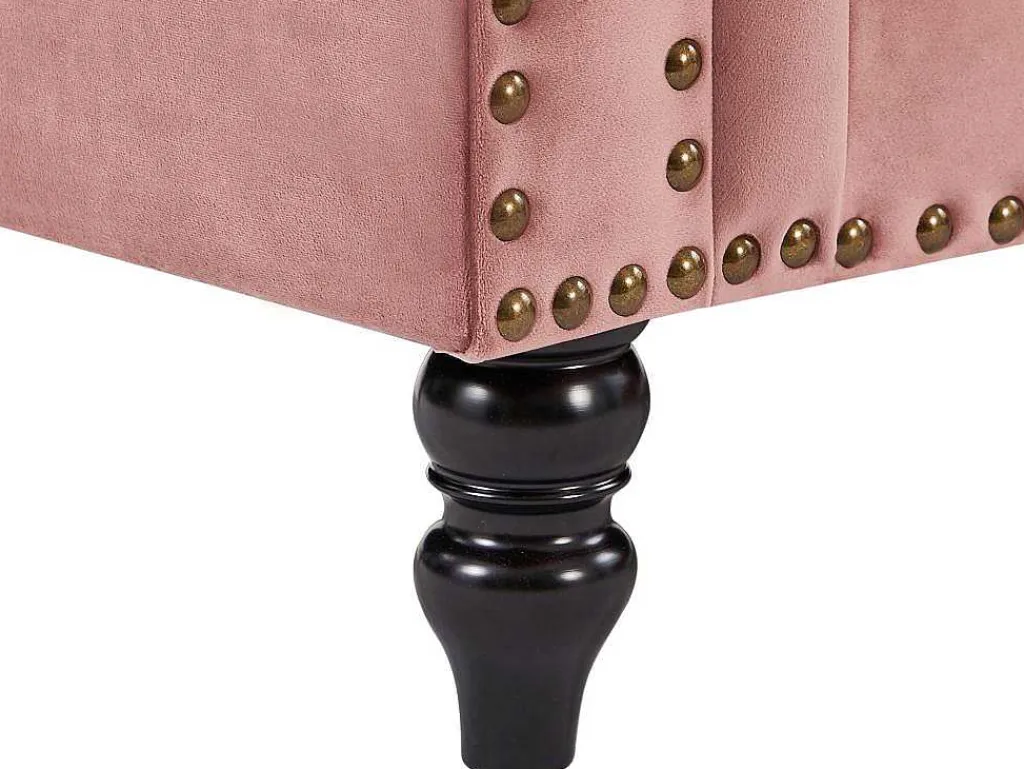 Omkeerbare Hoekbank Van Oud Roze Velours Turner-Vente-unique Best