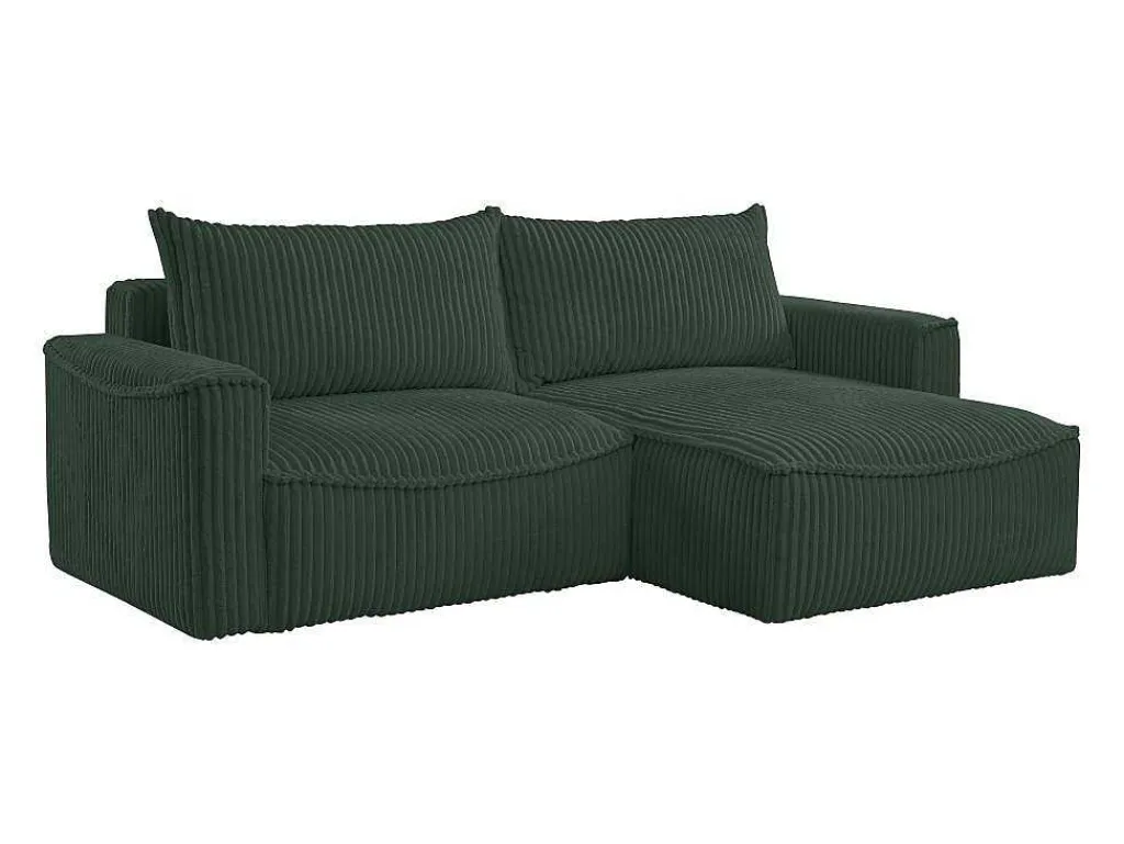 Omkeerbare Hoekslaapbank Van Groen Ribfluweel Met Brede Ribbels Asturio-Vente-unique Discount