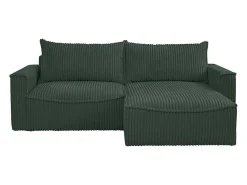 Omkeerbare Hoekslaapbank Van Groen Ribfluweel Met Brede Ribbels Asturio-Vente-unique Discount