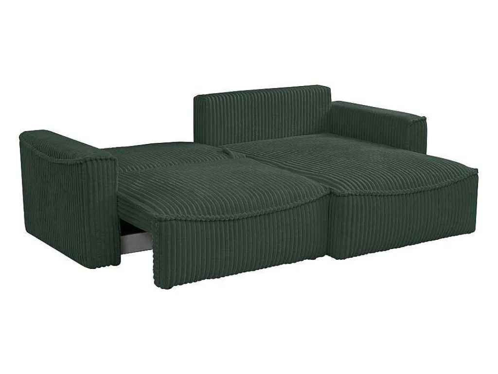 Omkeerbare Hoekslaapbank Van Groen Ribfluweel Met Brede Ribbels Asturio-Vente-unique Discount
