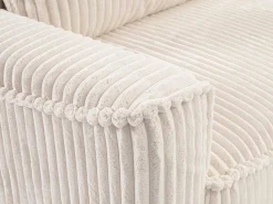 Omkeerbare Hoekslaapbank Van Beige Ribfluweel Met Brede Ribbels Asturio-Vente-unique