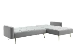 Omkeerbare Hoekslaapbank Van Grijs Velours Nieto-Vente-unique Discount