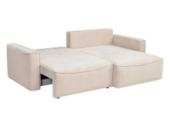 Omkeerbare Hoekslaapbank Van Beige Stof Met Textuur Asturio-Vente-unique New