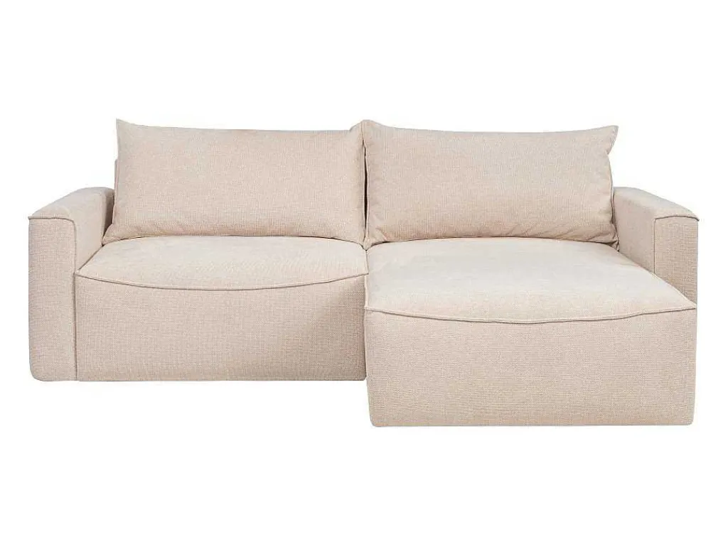Omkeerbare Hoekslaapbank Van Beige Stof Met Textuur Asturio-Vente-unique New