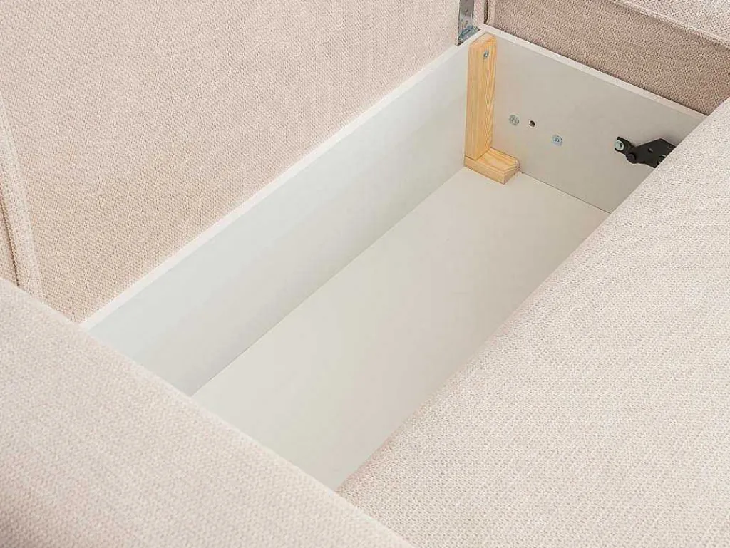 Omkeerbare Hoekslaapbank Van Beige Stof Met Textuur Asturio-Vente-unique New