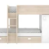 Omkeerbare Hoekstapelbed Ricardo - 2 X 90X190Cm - Opbergruimte - Eiken En Wit-Vente-unique New