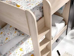 Omkeerbare Hoekstapelbed Ricardo - 2 X 90X190Cm - Opbergruimte - Grijs En Antraciet-Vente-unique Outlet