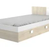 Onderschuifbed - 2 X 90 X 190 Cm - Kleuren: Eiken En Wit - Sonia-Vente-unique Clearance