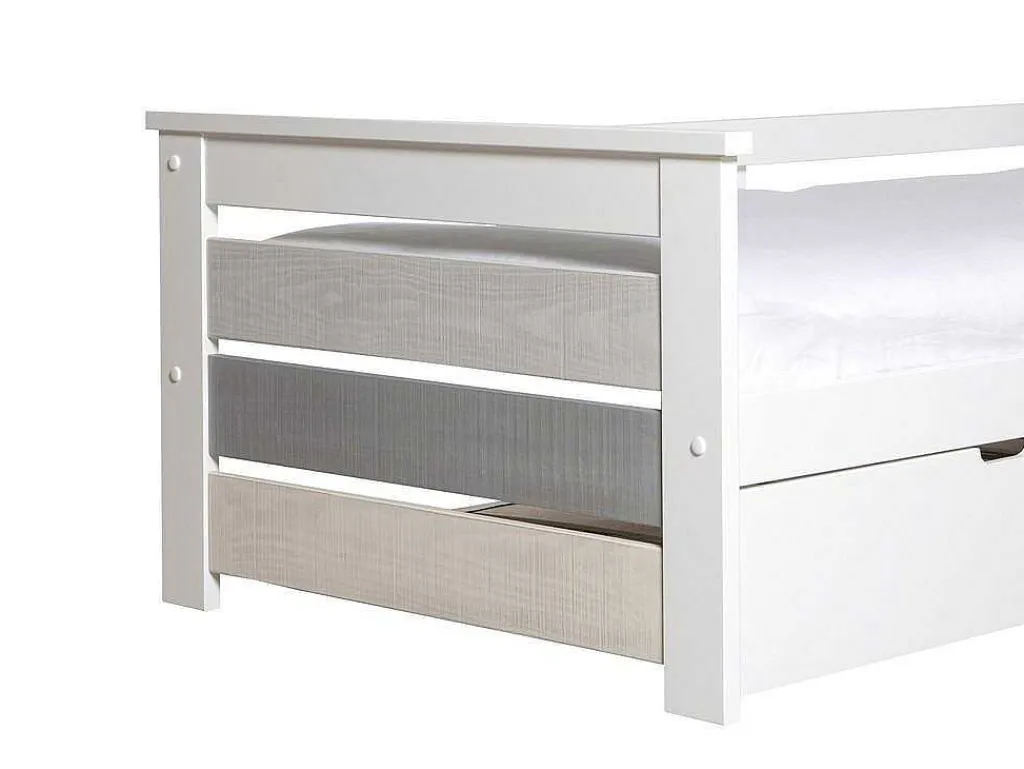 Onderschuifbed Celiane - 2 X 90 X 190 Cm - Mdf - Wit-Vente-unique Outlet