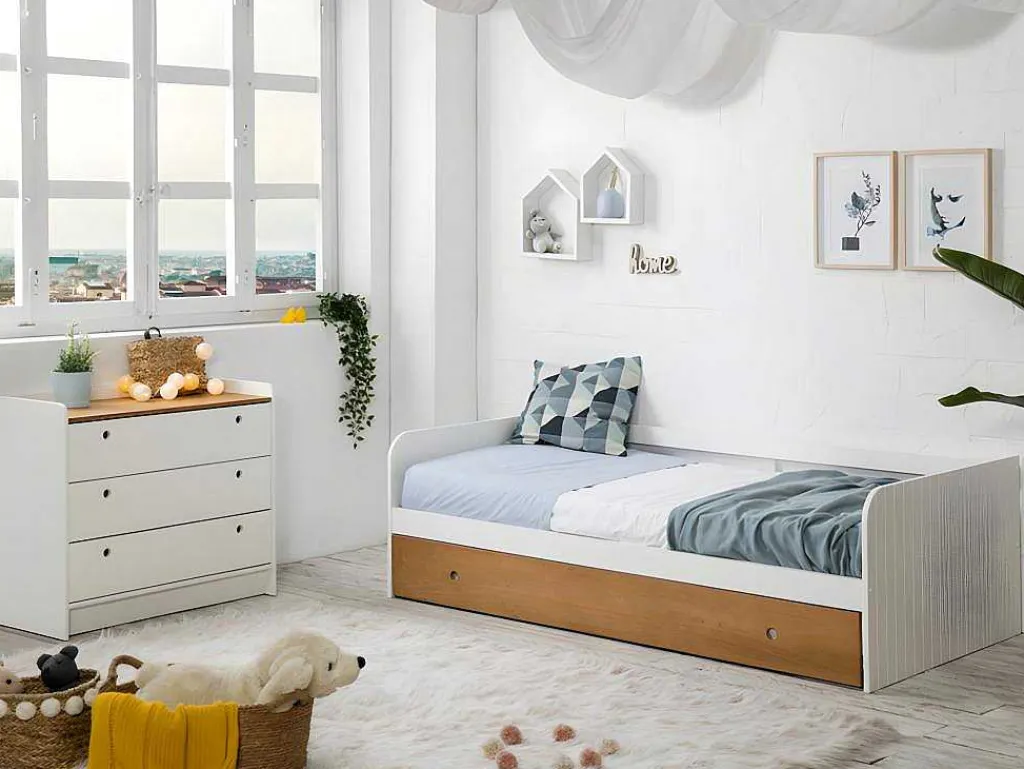 Onderschuifbed Juliette - 2 X 90 X 190 Cm - Wit-Vente-unique Outlet