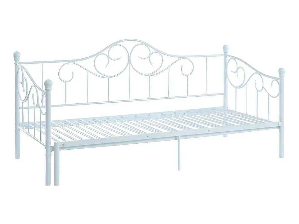 Onderuitschuifbed Sebille - Metaal - 90 X 200 Cm - Wit-Vente-unique