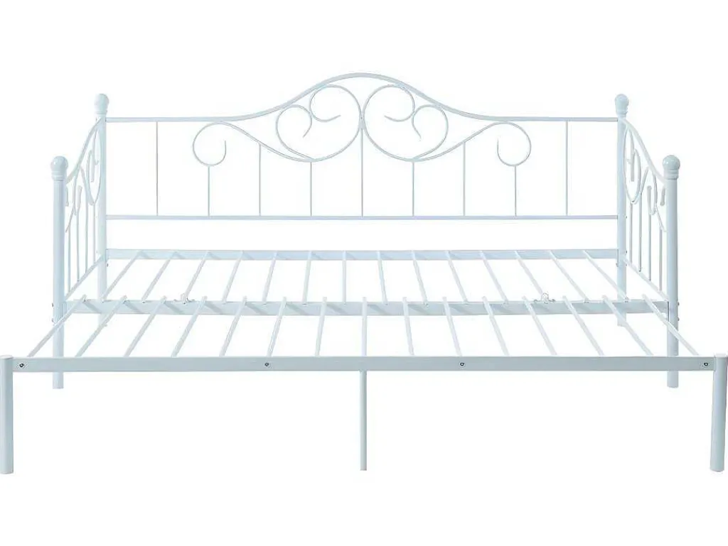 Onderuitschuifbed Sebille - Metaal - 90 X 200 Cm - Wit-Vente-unique