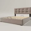 Opbergbed 140X200Cm - Stof Fluweel - Met Verstelbaar Hoofdeinde + Lattenbodem - Grijs-ModernLuxe Best