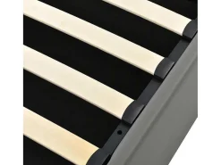 Opbergbed 140X200Cm In Kunstleer Met Led + Lattenbodem - Grijs-ModernLuxe Best