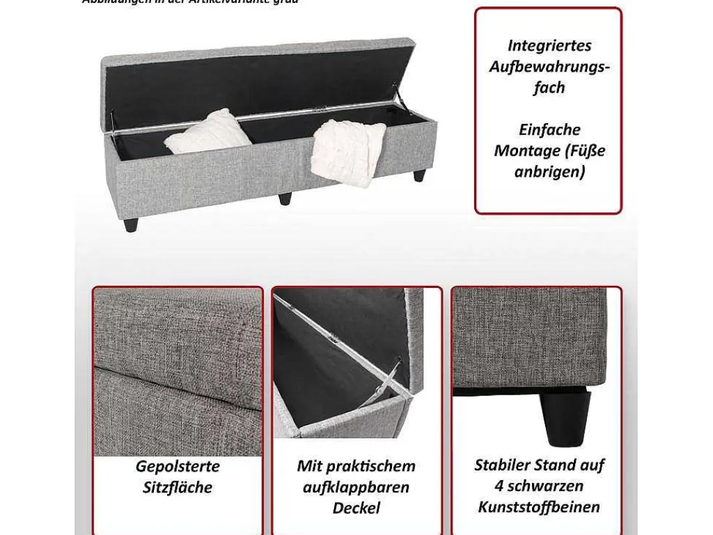 Opbergkist Kriens Xxl, Donkergrijs-Vente-unique Online