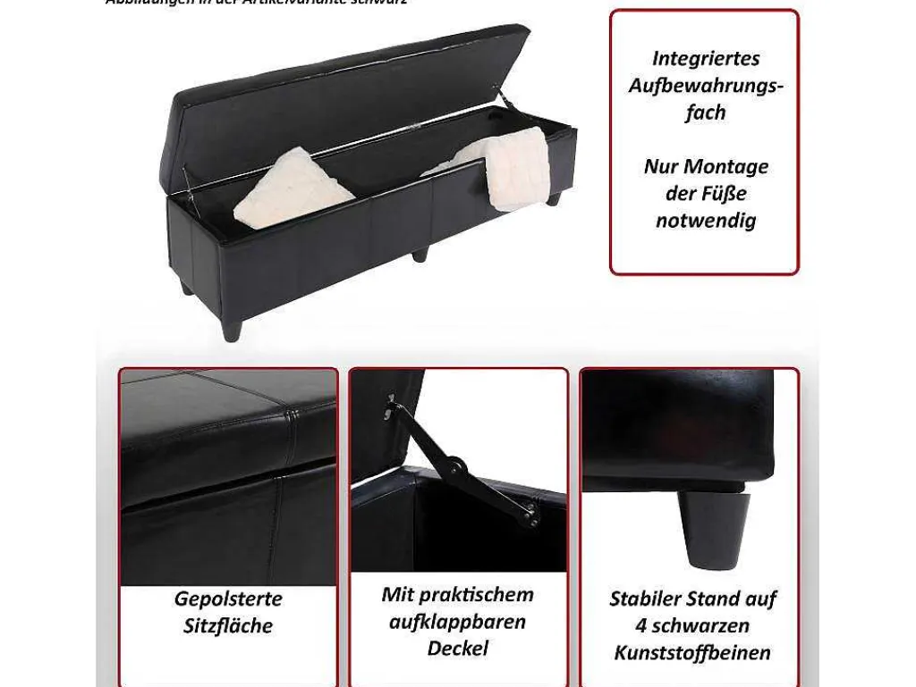 Opbergkist Kriens Xxl, Zwart-Vente-unique Best