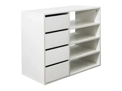 Opbergmeubel En Schoenenkast Emeric - 4 Laden & 4 Nissen - Wit-Vente-unique Clearance