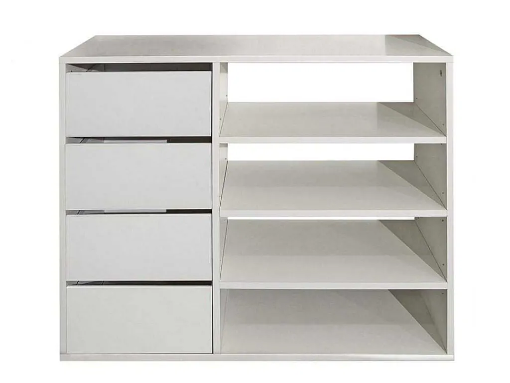 Opbergmeubel En Schoenenkast Emeric - 4 Laden & 4 Nissen - Wit-Vente-unique Clearance