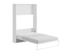 Opklapbaar Bed 140 X 200 Cm - Verticale Handmatige Opening - Wit - Malina Ii-Vente-unique Discount
