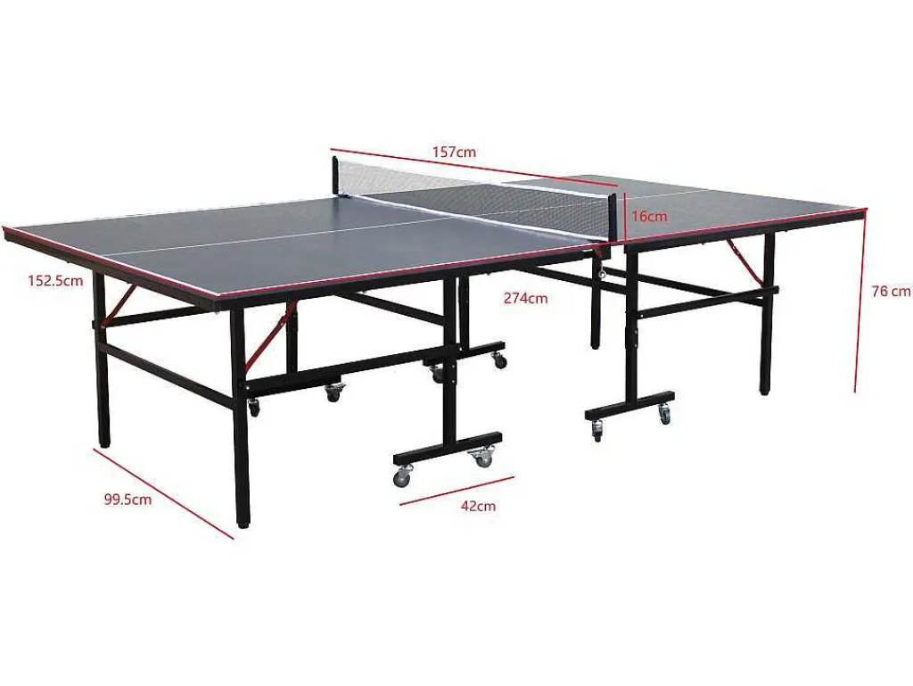 Opklapbare Pingpongtafel Op Wieltjes Voor Buiten Met Accessoires - L274 X D152,5 X H76 Cm - Jordie-Vente-unique Clearance