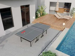 Opklapbare Pingpongtafel Op Wieltjes Voor Buiten Met Accessoires - L274 X D152,5 X H76 Cm - Jordie-Vente-unique Clearance