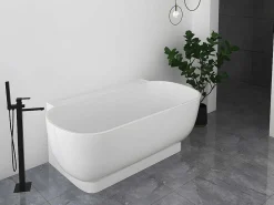 Ovaal Halfvrijstaand Bad - 240 L - 150 X 76 X 58 Cm - Wit - Acryl - Vogler-Shower & Design New