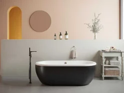 Ovaal Vrijstaand - 200 L - 170 X 80 X 58 Cm - Mat Zwart - Acryl - Neptuna-Shower & Design Sale