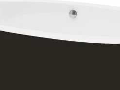 Ovaal Vrijstaand Bad - 251 L - 185 X 90 X 58 Cm - Zwart - Acryl - Marmati-Shower & Design Sale