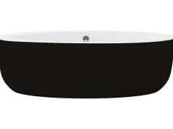 Ovaal Vrijstaand Bad - 251 L - 185 X 90 X 58 Cm - Zwart - Acryl - Marmati-Shower & Design Sale