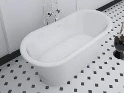 Ovaal Vrijstaand Bad - Retro-Stijl - 180 L - 150 X 74 X 63 Cm - Wit - Acryl - Pelmato-Shower & Design Discount