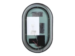 Ovale Badkamerspiegel Met Verlichting Dampwerend Met Zwarte Lijst 60 X 90 Cm Alarico-OZAIA Outlet