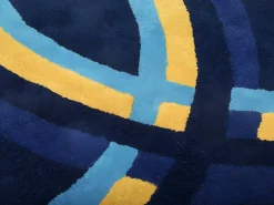 Ovale Wollen Tapijt Komiza - Handgetuft - 150 X 230 Cm - Marineblauw-OZAIA Best