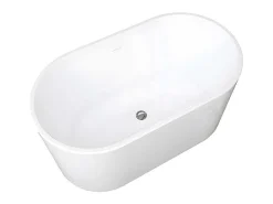 Ovalen Losstaand Bad - 180 L - 130 X 71 X 58 Cm - Wit - Acryl - Apogon-Shower & Design New
