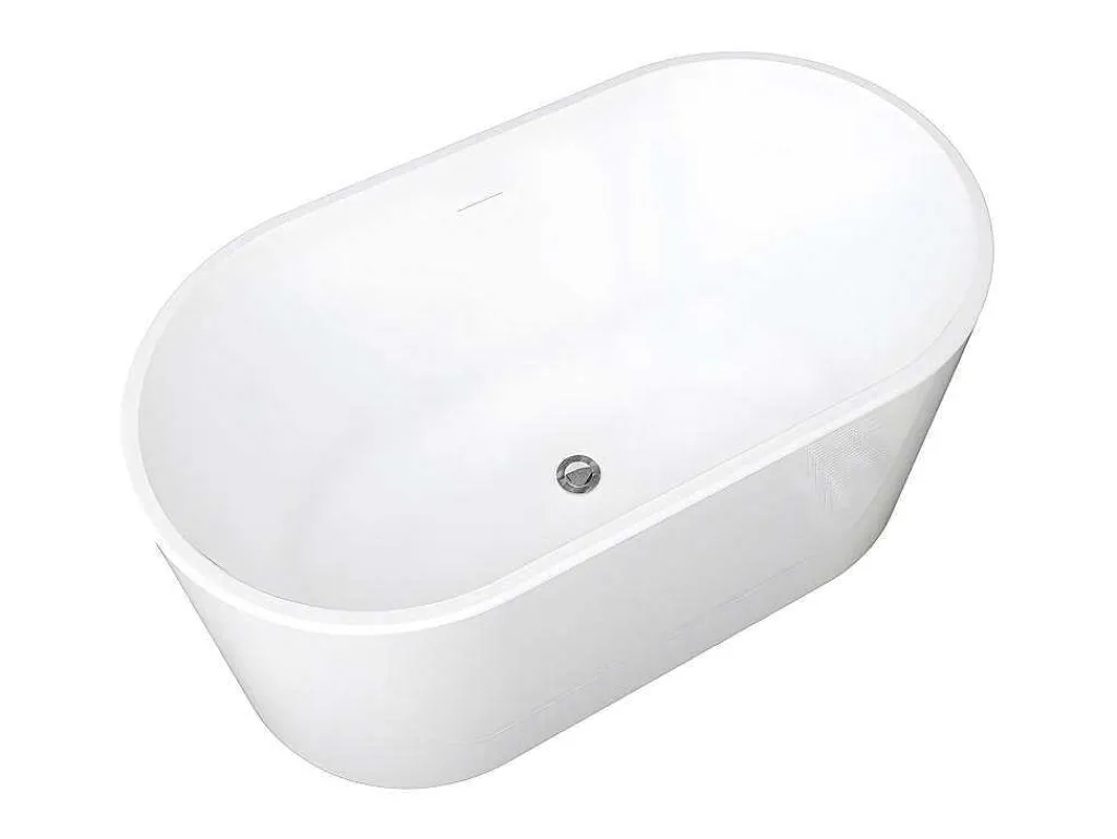 Ovalen Losstaand Bad - 180 L - 130 X 71 X 58 Cm - Wit - Acryl - Apogon-Shower & Design New