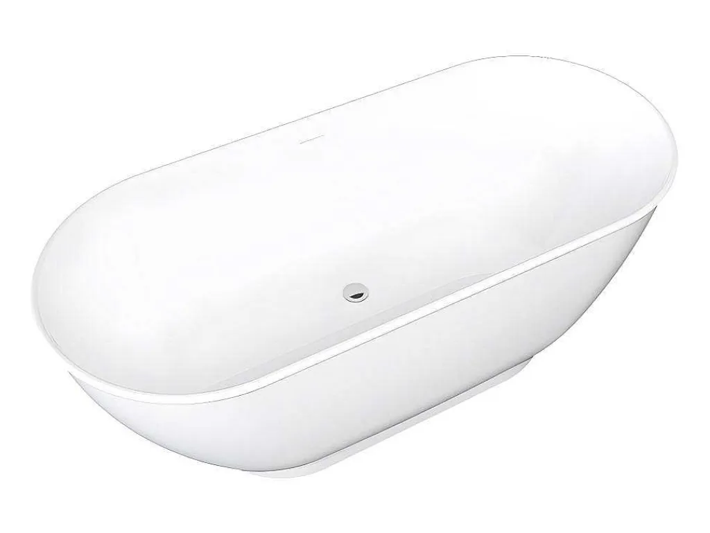 Ovalen Vrijstaand Bad - 240 L - 170 X 75 X 60 Cm - Wit - Acryl - Mobula-Shower & Design Online