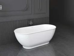 Ovalen Vrijstaand Bad - 240 L - 170 X 75 X 60 Cm - Wit - Acryl - Mobula-Shower & Design Online
