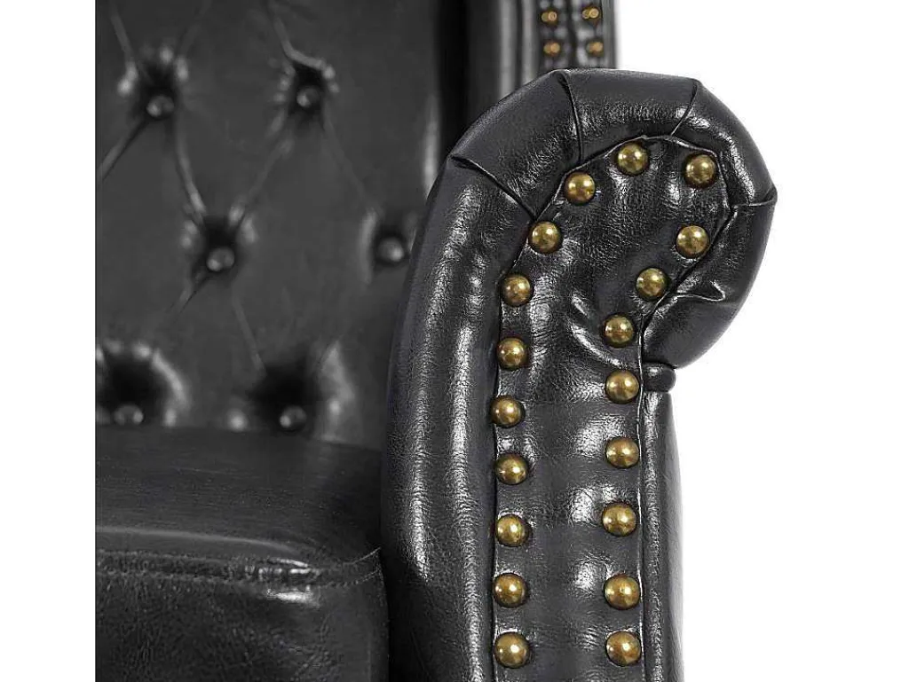 Oxford Fauteuil, Zwart Zonder Voetenbank-Vente-unique Outlet